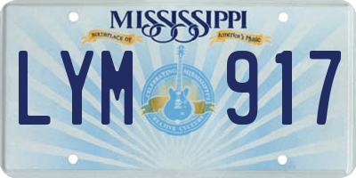 MS license plate LYM917