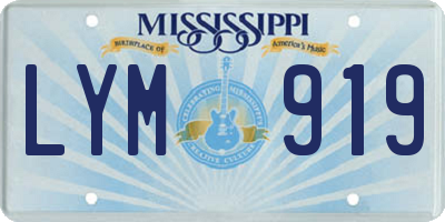 MS license plate LYM919