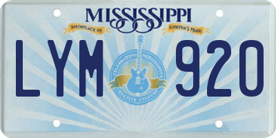 MS license plate LYM920