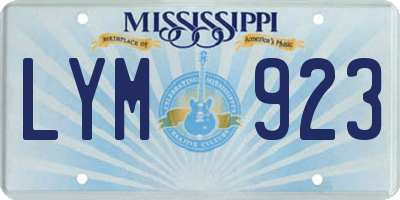 MS license plate LYM923