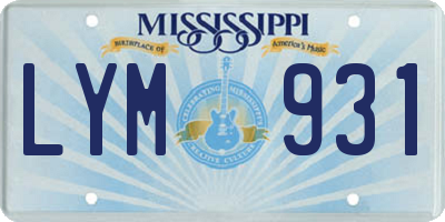 MS license plate LYM931