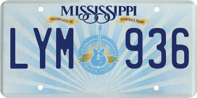 MS license plate LYM936
