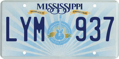 MS license plate LYM937