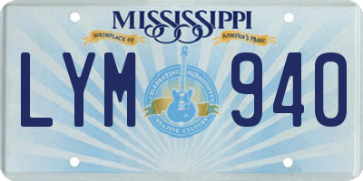 MS license plate LYM940