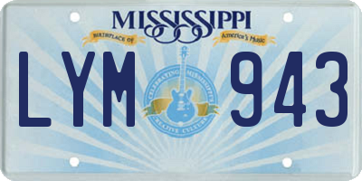 MS license plate LYM943