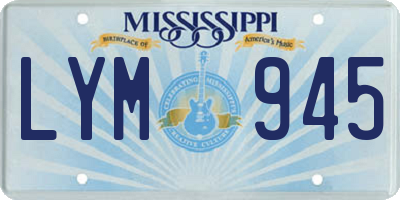 MS license plate LYM945
