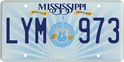 MS license plate LYM973