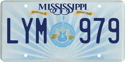 MS license plate LYM979