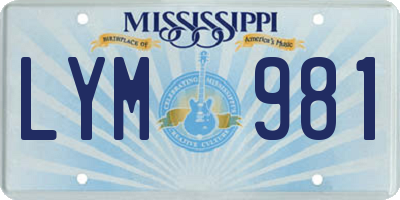 MS license plate LYM981