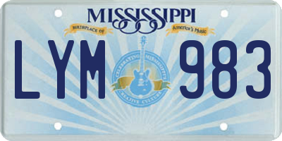 MS license plate LYM983