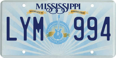 MS license plate LYM994