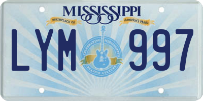 MS license plate LYM997