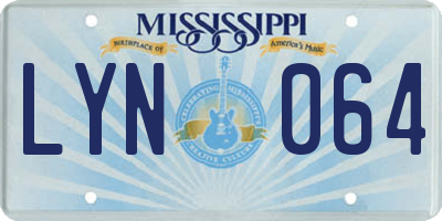 MS license plate LYN064