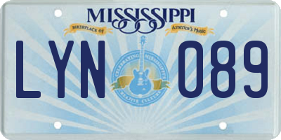 MS license plate LYN089