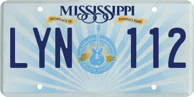 MS license plate LYN112