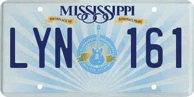 MS license plate LYN161