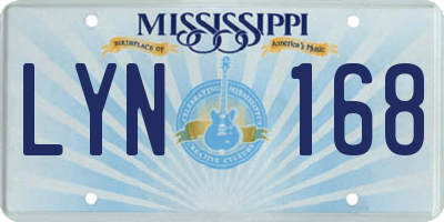 MS license plate LYN168