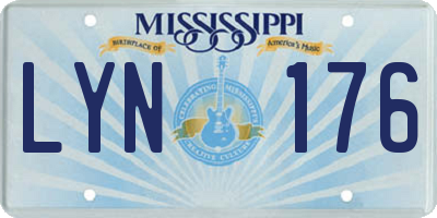 MS license plate LYN176