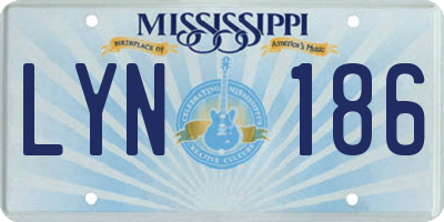 MS license plate LYN186