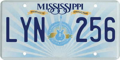MS license plate LYN256