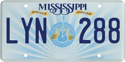 MS license plate LYN288