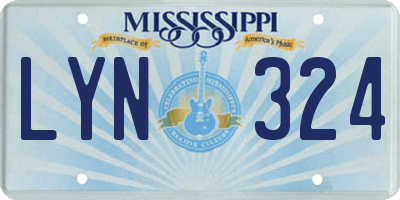 MS license plate LYN324