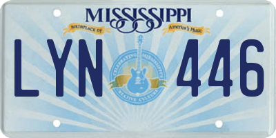 MS license plate LYN446
