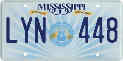 MS license plate LYN448
