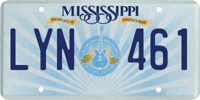 MS license plate LYN461
