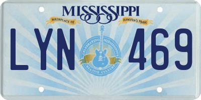 MS license plate LYN469