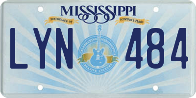 MS license plate LYN484