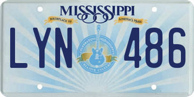 MS license plate LYN486
