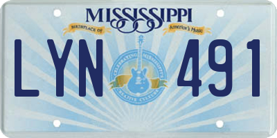 MS license plate LYN491