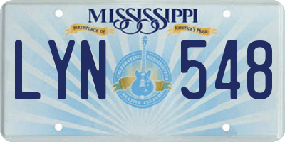 MS license plate LYN548