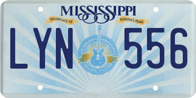 MS license plate LYN556