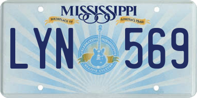 MS license plate LYN569