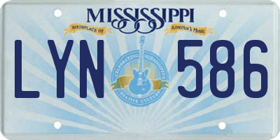 MS license plate LYN586
