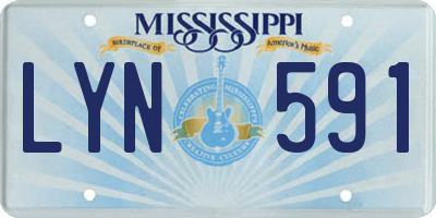 MS license plate LYN591