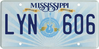MS license plate LYN606