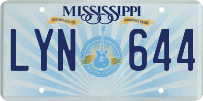 MS license plate LYN644