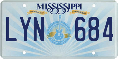 MS license plate LYN684