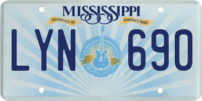 MS license plate LYN690