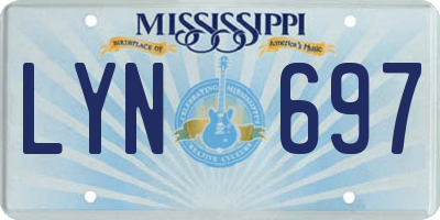 MS license plate LYN697