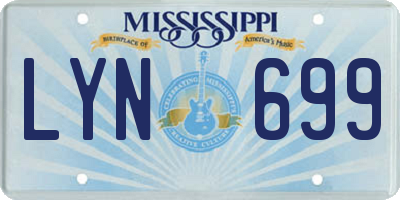MS license plate LYN699
