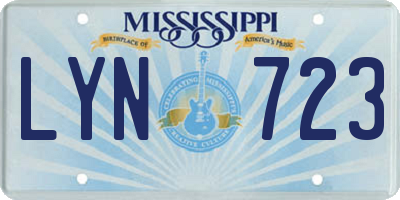 MS license plate LYN723
