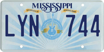 MS license plate LYN744