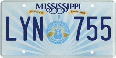 MS license plate LYN755