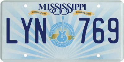 MS license plate LYN769