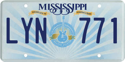 MS license plate LYN771
