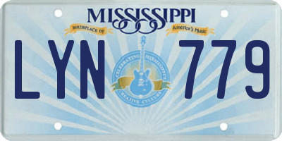 MS license plate LYN779